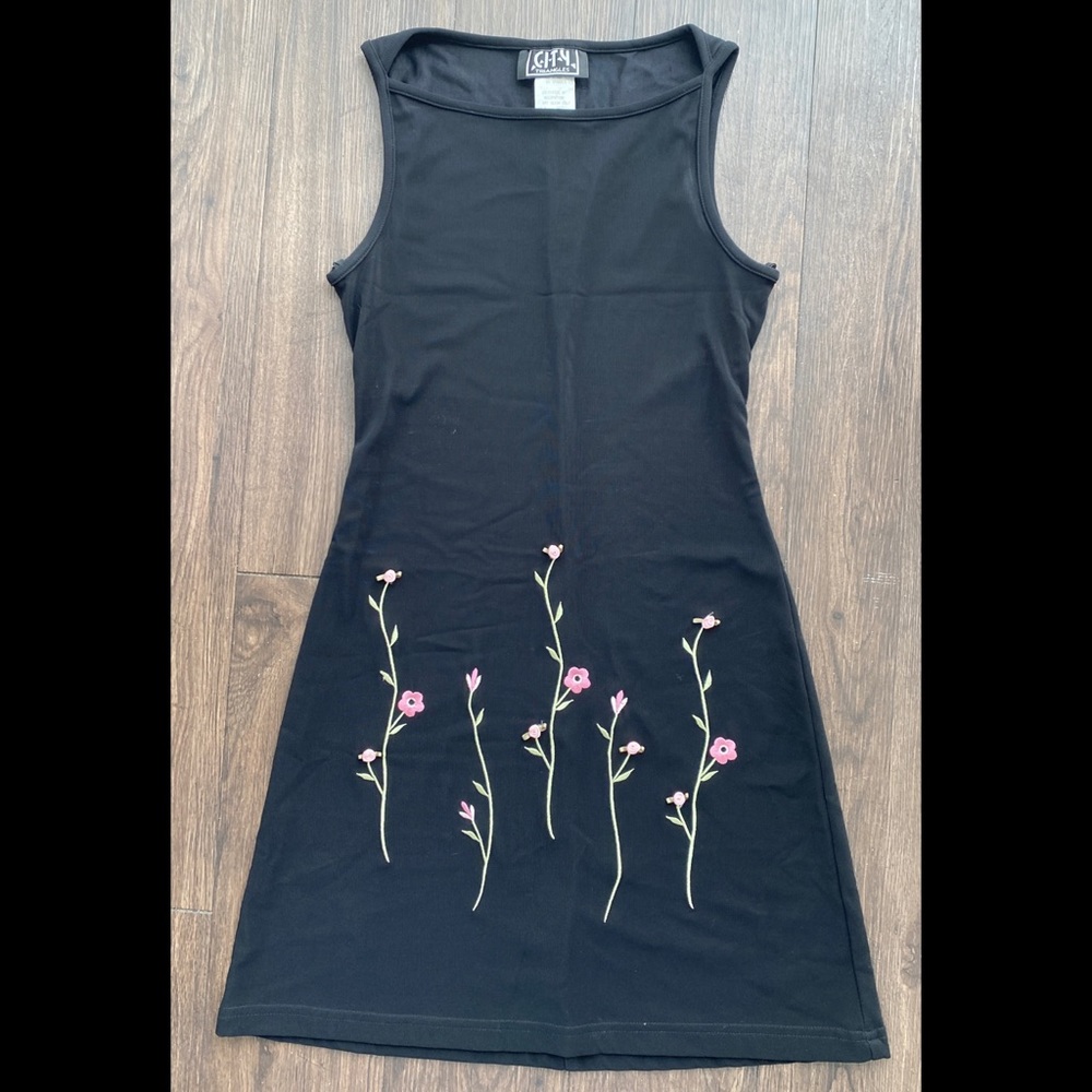 classic a-line mini dress with embroidery